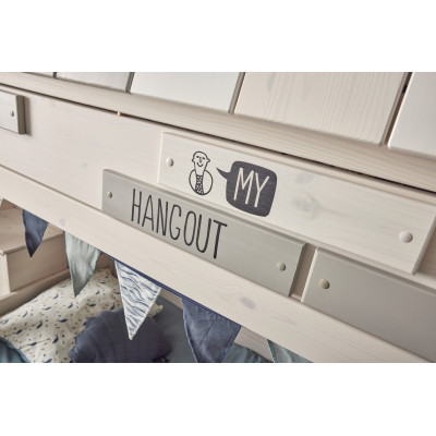 Letto a castello basso Hangout Lifetime 90 x 200 con rete a doghe standard, whitewash