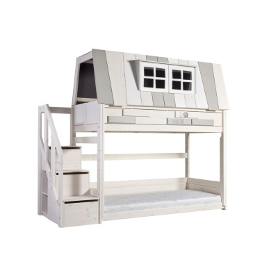 Lifetime Hangout low bunk bed 90 x 200 with slatted base deluxe whitewash