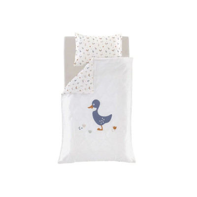 Träumeland Bettwäsche Jersey Kikeriki 100/135 + 40/60 cm