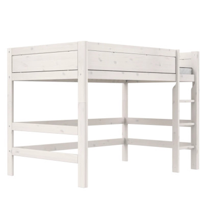 Lifetime Halbhohes Bett 120 cm Deluxe Lattenrost mit 28 Latten whitewash
