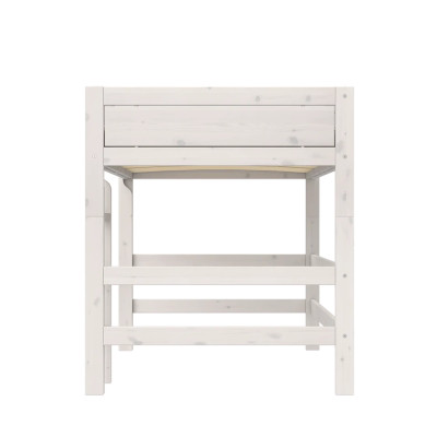 Lifetime Halbhohes Bett 120 cm Deluxe Lattenrost mit 28 Latten whitewash