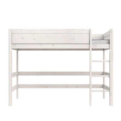 Lifetime Halbhohes Bett 120 cm Deluxe Lattenrost mit 28 Latten whitewash
