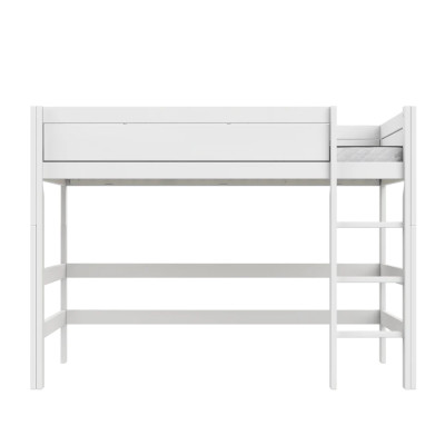 Lifetime Halbhohes Bett 120 cm Premium Rollboden mit 23 Latten weiss