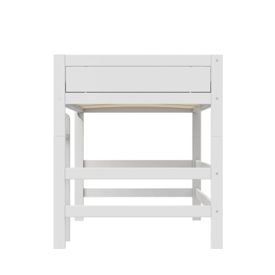 Lifetime Kidsrooms Mittelhoch Bett 120 cm, Deluxe Lattenrost mit 28 Latten weiss