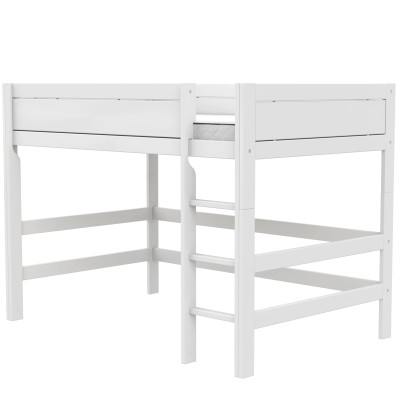 Lifetime Kidsrooms Mittelhoch Bett 120 cm, Deluxe Lattenrost mit 28 Latten weiss