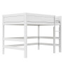 Letto a mezza altezza Lifetime Kidsrooms 120 cm, rete a doghe Deluxe con 28 stecche, bianco