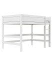 Lifetime Kidsrooms Mittelhoch Bett 120 cm, Deluxe Lattenrost mit 28 Latten weiss