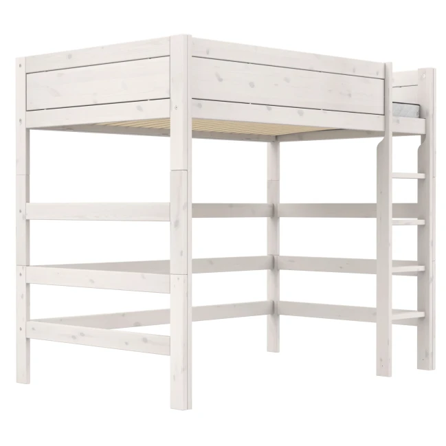 Lifetime Kidsrooms Hochbett 120 cm, Premium Rollboden mit 23 Latten whitewash