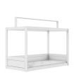 Lit Montessori Lifetime avec structure de toit incl. Sommier à lattes Premium Blanc.