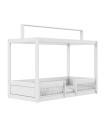 Lifetime Montessori house bed with fall guard, incl. Premium slatted base White