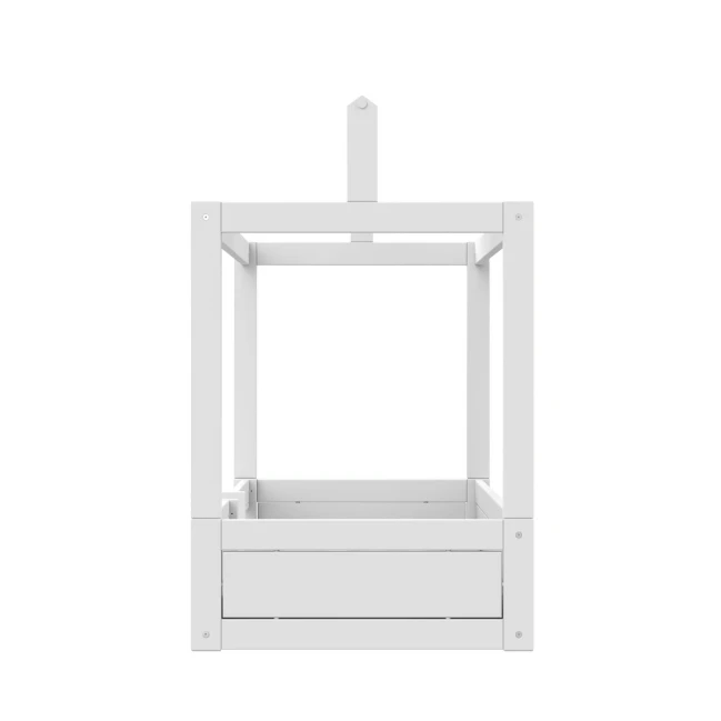 Letto a baldacchino Montessori Lifetime con protezione anti-caduta, incl. doghe Premium Bianca