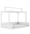 Letto Montessori 120 Lifetime con struttura del tetto incl. Rete a doghe Premium Bianco