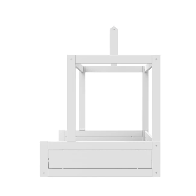 Letto Montessori 120 Lifetime con struttura del tetto incl. Rete a doghe Premium Bianco
