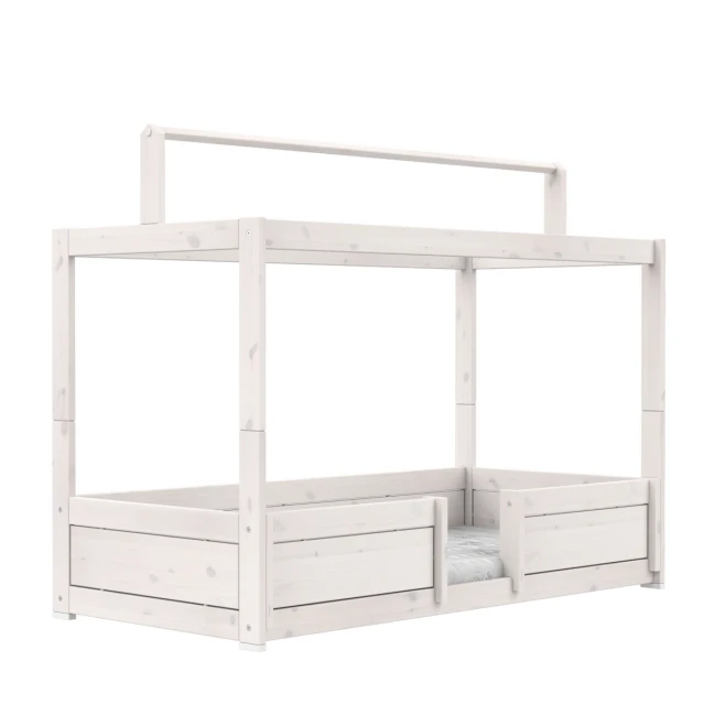 Lifetime 4 in 1 bed for fabric roof, 90x200 cm with roll slatted frame whitewash