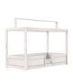 Lifetime 4 in 1 bed for fabric roof, 90x200 cm with roll slatted frame whitewash