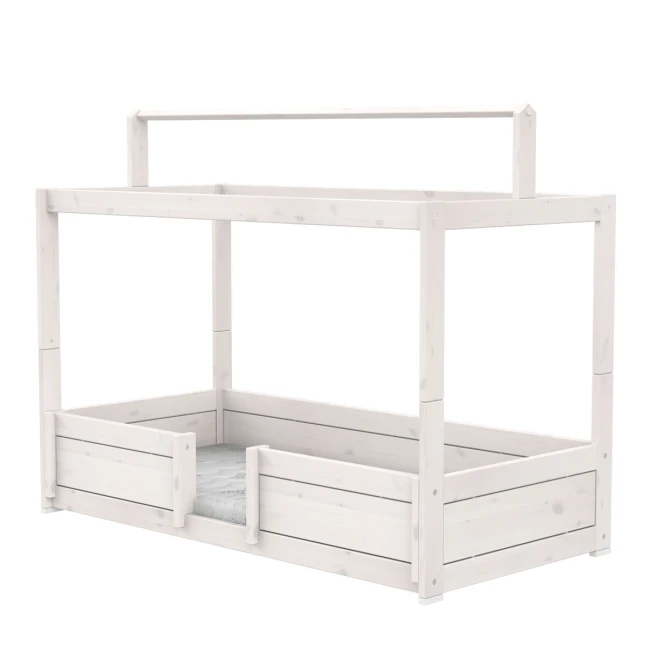 Lifetime 4 in 1 bed for fabric roof, 90x200 cm with roll slatted frame whitewash