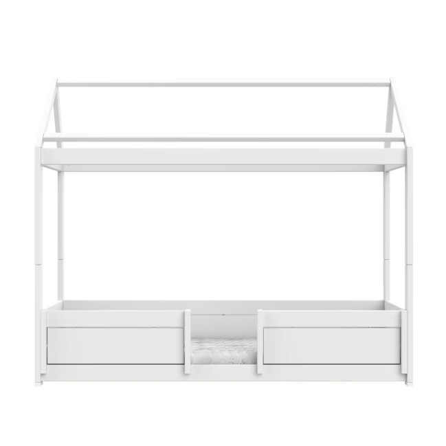 Lifetime 4 en 1 lit de maison pour toit en tissu avec sommier, blanc