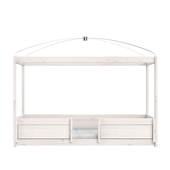 Lifetime Himmelbett 4 in 1, 90x200 cm, Inkl. Roll-Lattenrost Premium whitewash