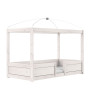 Lifetime four-poster bed 4 in 1, 90x200 cm, incl. roll slatted frame Premium whitewash