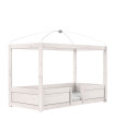 Letto a baldacchino Lifetime 4 in 1, 90x200 cm, con rete a doghe Premium, bianco