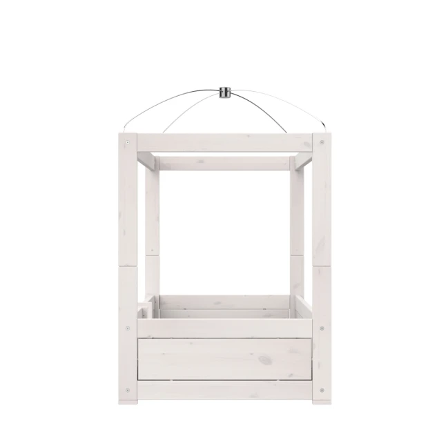 Letto a baldacchino Lifetime 4 in 1, 90x200 cm, con rete a doghe Premium, bianco