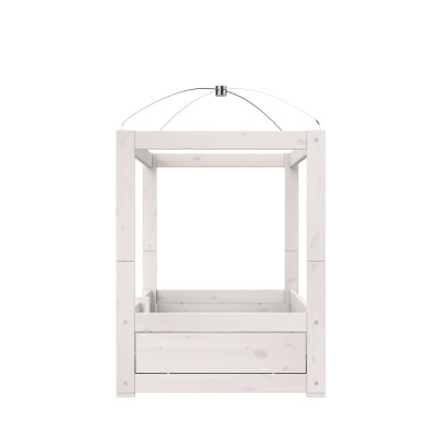 Lifetime four-poster bed 4 in 1, 90x200 cm, incl. roll slatted frame Premium whitewash