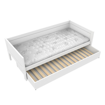 Lifetime Basisbett 90x200 cm mit Roll-Lattenrost weiss