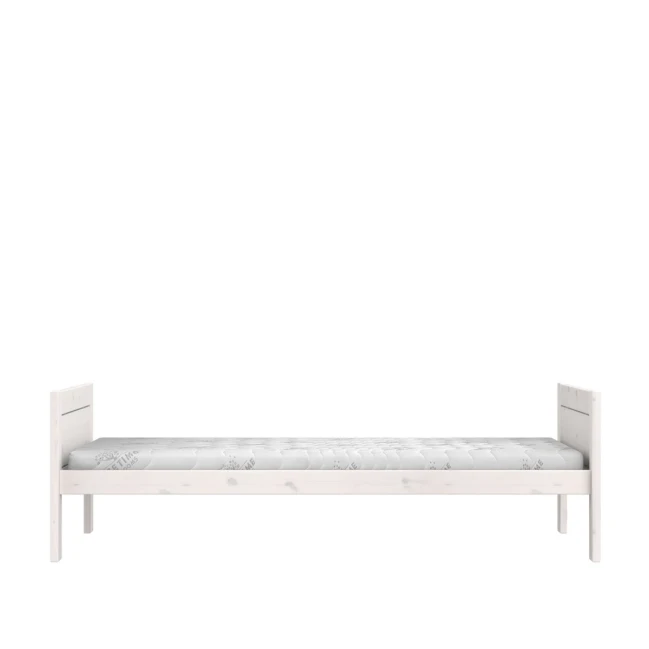 Lifetime Basisbett 90x200 cm, ohne Rückenteil, mit Premium Rollboden whitewash