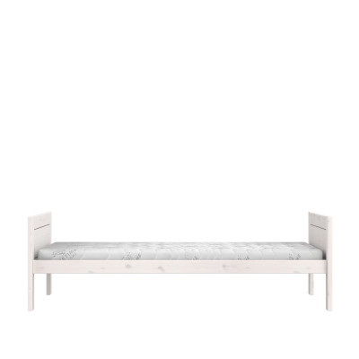 Lifetime Basisbett 90x200 cm, ohne Rückenteil, mit Premium Rollboden whitewash