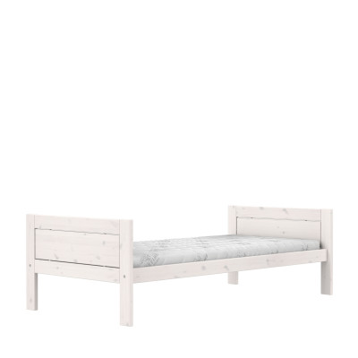 Lifetime Basisbett 90x200 cm, ohne Rückenteil, mit Premium Rollboden whitewash
