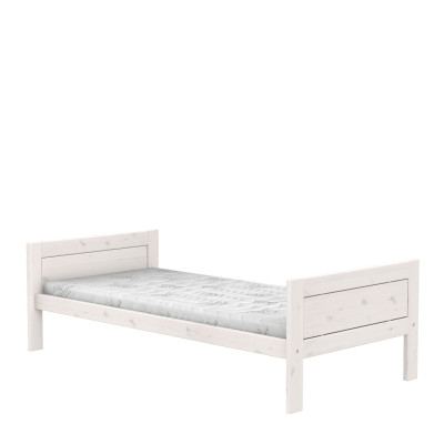 Lifetime Basisbett 90x200 cm, ohne Rückenteil, mit Premium Rollboden whitewash