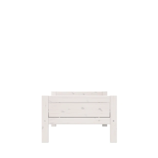 Lifetime Basisbett 90x200 cm, ohne Rückenteil, mit Premium Rollboden whitewash