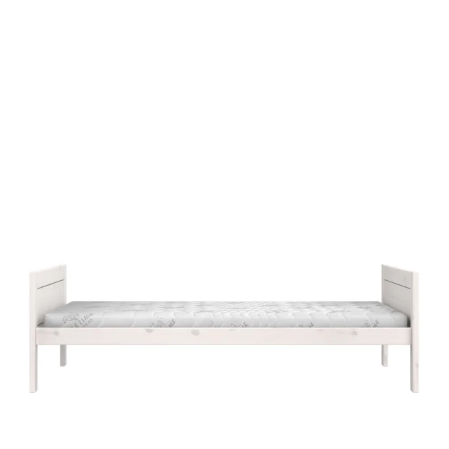 Lifetime Lit 120x200, sans dos, avec sommier Luxe, whitewash