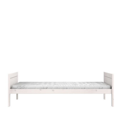 Lifetime bed 120x200, without back with deluxe slatted frame whitewash