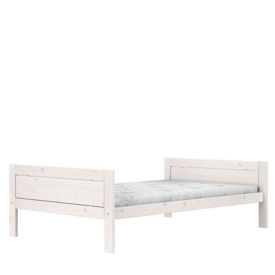 Lifetime bed 120x200, without back with deluxe slatted frame whitewash