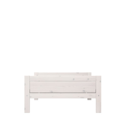Lifetime bed 120x200, without back with deluxe slatted frame whitewash