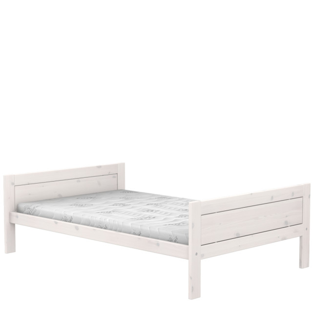 Lifetime Bed 120x200 without Back Panel with Premium Roll Base, whitewash