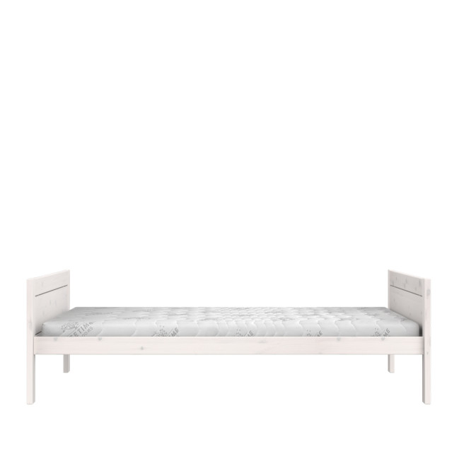 Lifetime Bed 140x200, Without back with Premium Roll Base whitewash