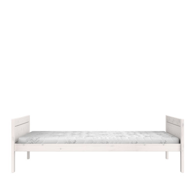 Letto Lifetime 140x200, senza schienale con rete a rotolo premium whitewash