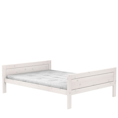 Lifetime Bed 140x200, Without back with Premium Roll Base whitewash