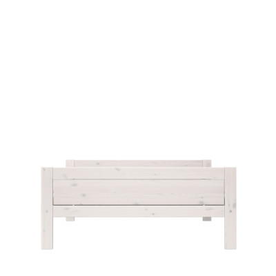 Letto Lifetime 140x200, senza schienale con rete a rotolo premium whitewash