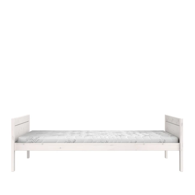 Lifetime Bett 140x200, Ohne Rückenteil mit Deluxe Lattenrost whitewash