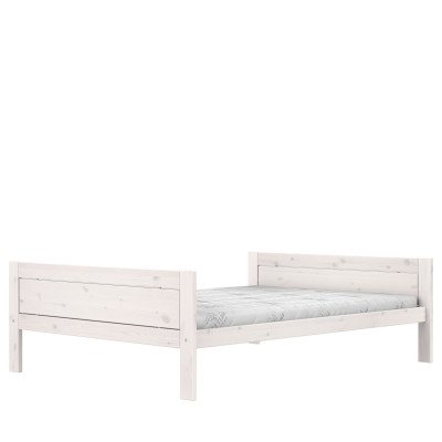 Lifetime Bett 140x200, Ohne Rückenteil mit Deluxe Lattenrost whitewash