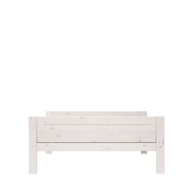 Lifetime Bett 140x200, Ohne Rückenteil mit Deluxe Lattenrost whitewash