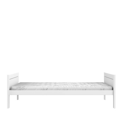 Lifetime Bett 140x200, Ohne Rückenteil, Deluxe Lattenrost Weiss Lackiert