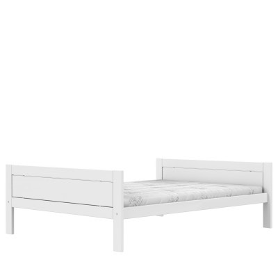 Lifetime Bett 140x200, Ohne Rückenteil, Deluxe Lattenrost Weiss Lackiert