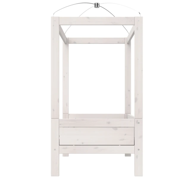 Cot Ladina-RL, four-poster bed single bed of LifeTime-Kidsrooms 90x200 cm, with roll slatted frame