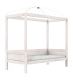 Lifetime four-poster bed with deluxe slatted frame whitewash