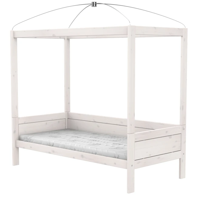 Lifetime Himmelbett mit Deluxe Lattenrost whitewash