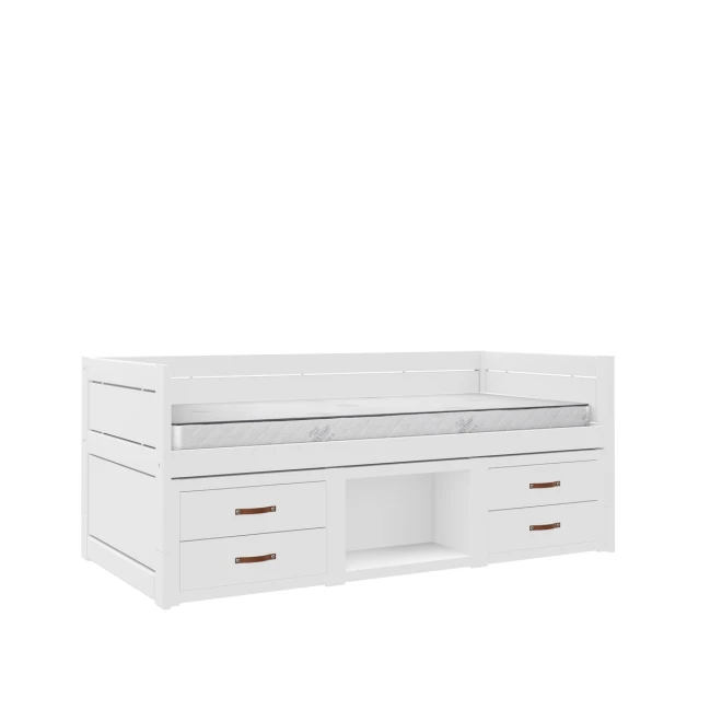 Lifetime bunk bed 90 x 200 cm with premium rollaway base White